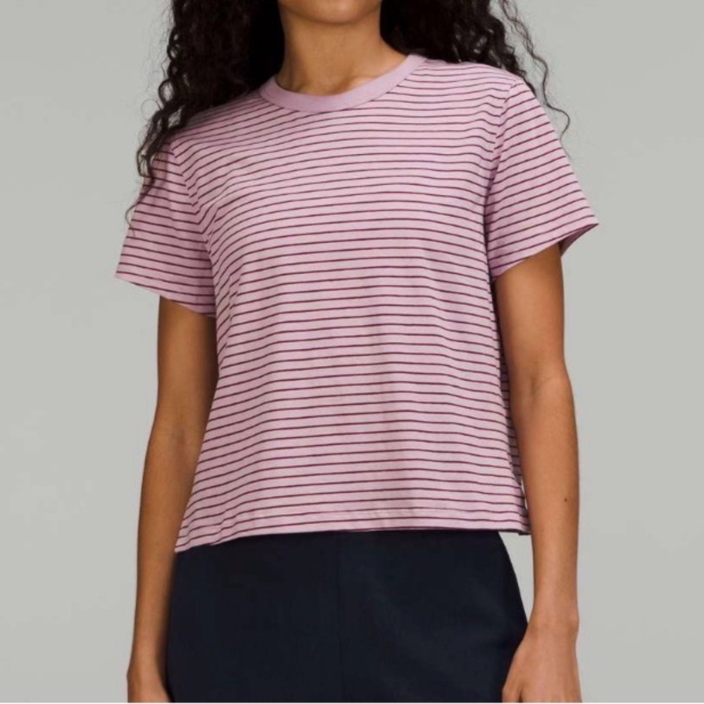 Lululemon classic cotton striped tee